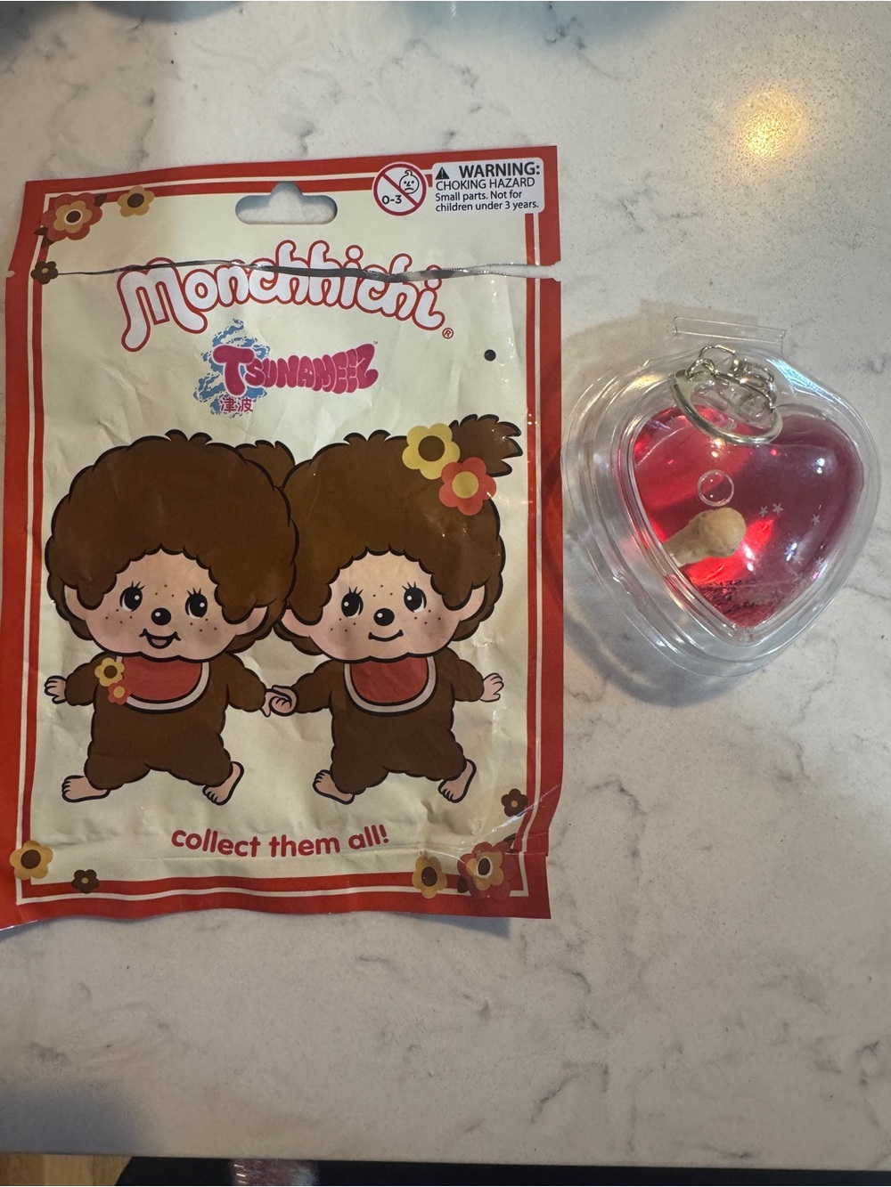 Monchhichi Blind Bag Packaging with Heart Keychain - Red